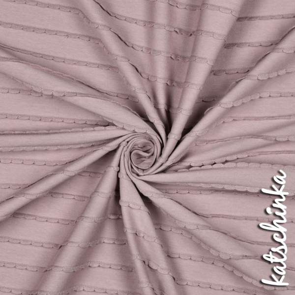 Jersey mit Rüschen Mauve 007 | Meterware Strukturjersey